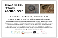 Pozvánka na přednášku o archeologii 16. 5. 2017